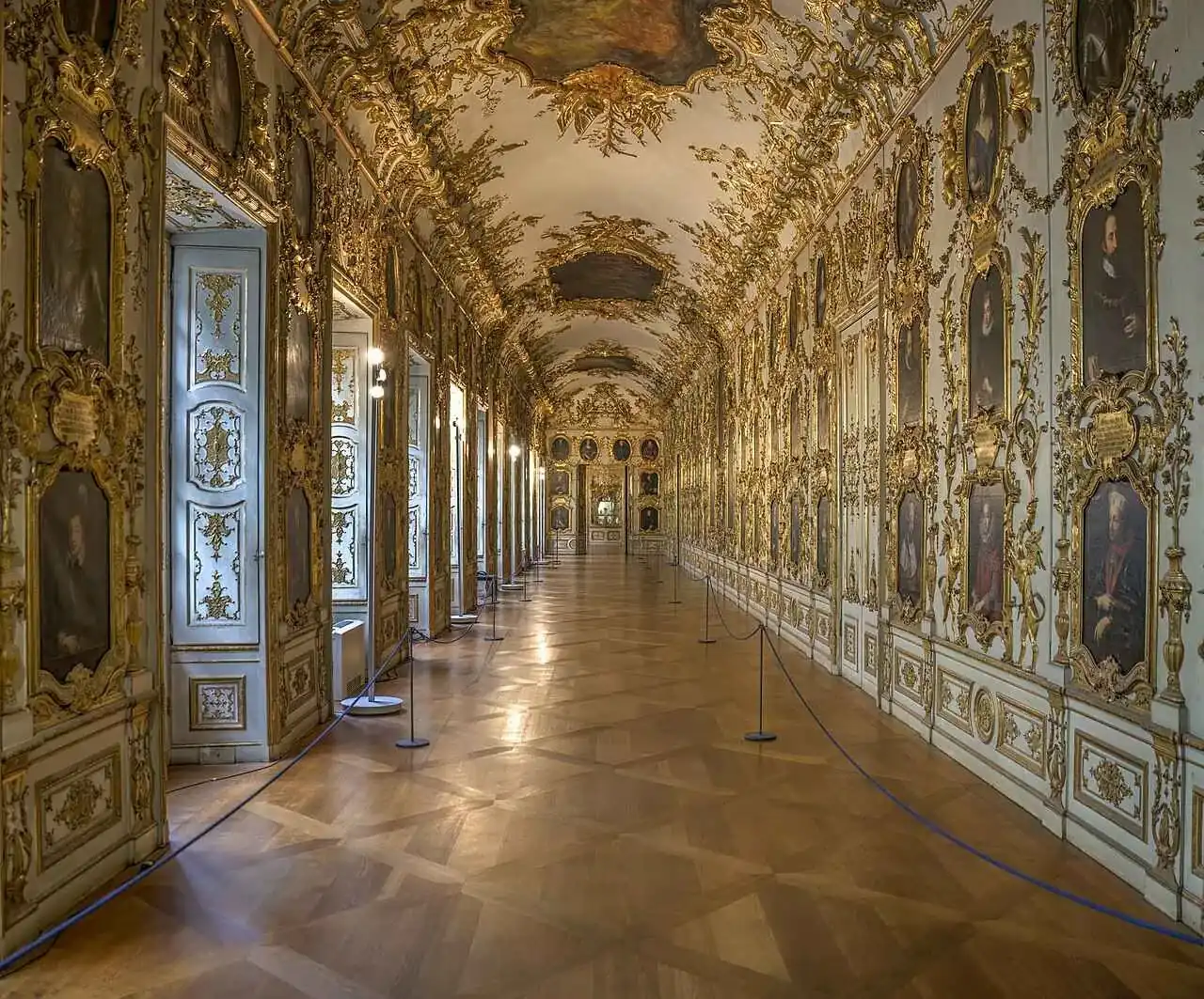 The Ancestral Gallery, gilded from end to end