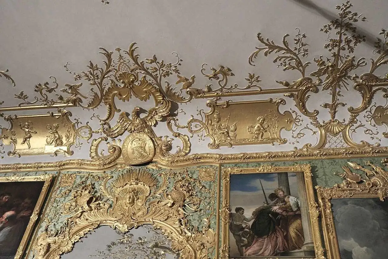 The Green Gallery in the Rich Rooms of the Munich Residenz, mirrored and gilded